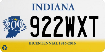 IN license plate 922WXT