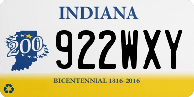 IN license plate 922WXY