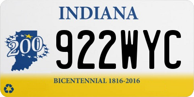 IN license plate 922WYC
