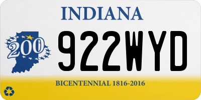 IN license plate 922WYD