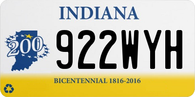 IN license plate 922WYH