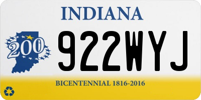 IN license plate 922WYJ
