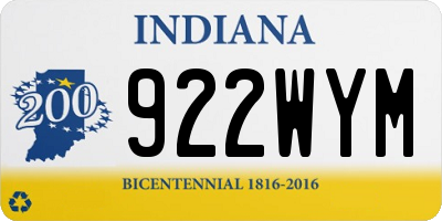 IN license plate 922WYM