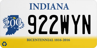 IN license plate 922WYN