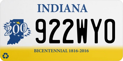 IN license plate 922WYO