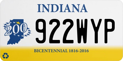 IN license plate 922WYP