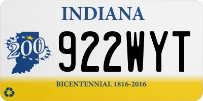 IN license plate 922WYT