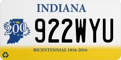 IN license plate 922WYU