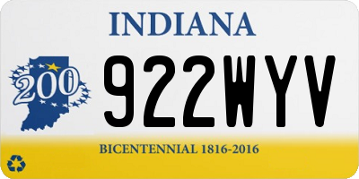 IN license plate 922WYV