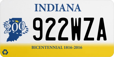IN license plate 922WZA
