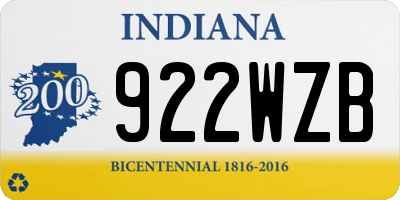 IN license plate 922WZB