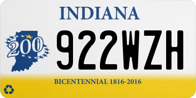 IN license plate 922WZH