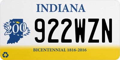 IN license plate 922WZN