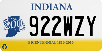 IN license plate 922WZY