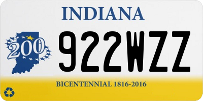 IN license plate 922WZZ