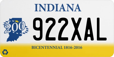 IN license plate 922XAL
