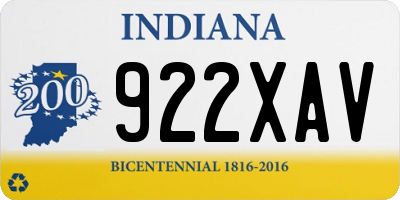IN license plate 922XAV