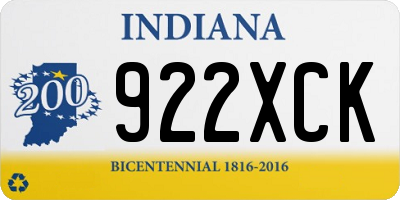 IN license plate 922XCK