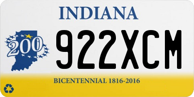 IN license plate 922XCM