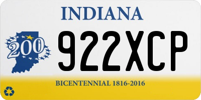 IN license plate 922XCP