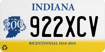 IN license plate 922XCV
