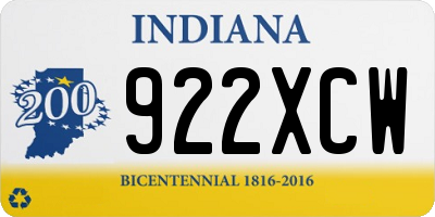 IN license plate 922XCW