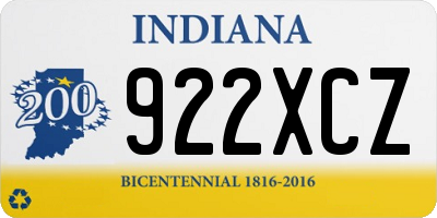IN license plate 922XCZ