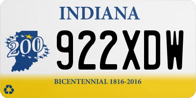 IN license plate 922XDW