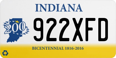 IN license plate 922XFD