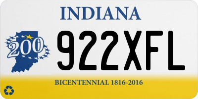 IN license plate 922XFL