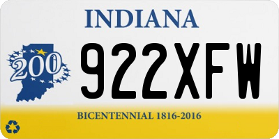 IN license plate 922XFW