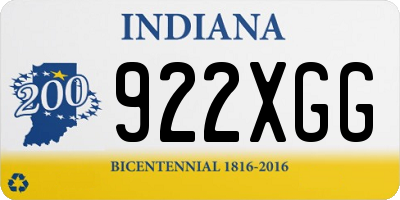 IN license plate 922XGG