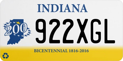 IN license plate 922XGL