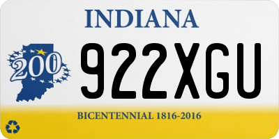 IN license plate 922XGU