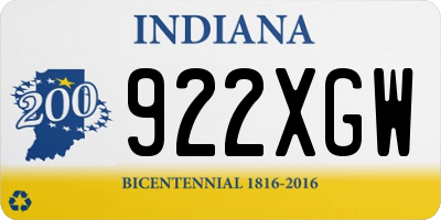 IN license plate 922XGW