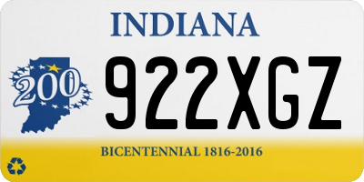 IN license plate 922XGZ