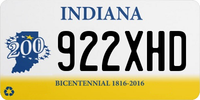 IN license plate 922XHD