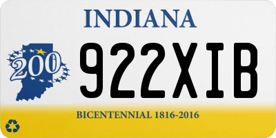 IN license plate 922XIB
