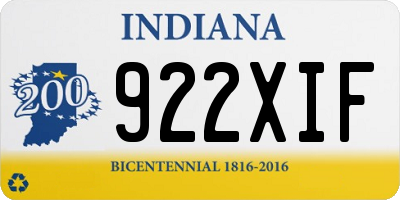 IN license plate 922XIF