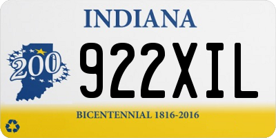 IN license plate 922XIL