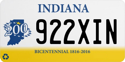 IN license plate 922XIN