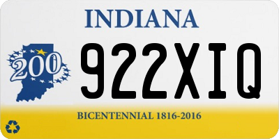 IN license plate 922XIQ