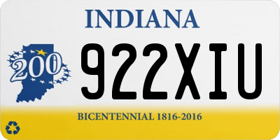 IN license plate 922XIU