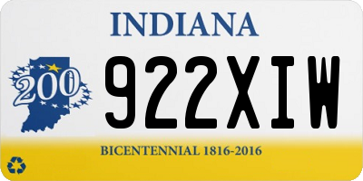 IN license plate 922XIW