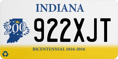 IN license plate 922XJT
