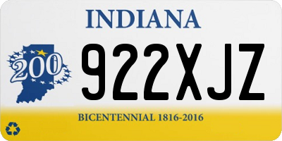 IN license plate 922XJZ