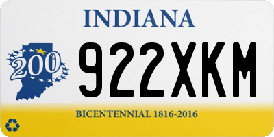 IN license plate 922XKM