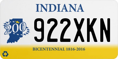 IN license plate 922XKN