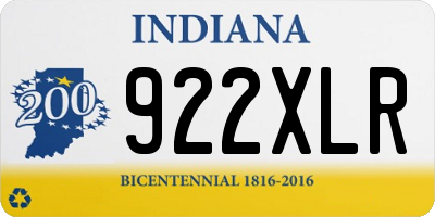 IN license plate 922XLR