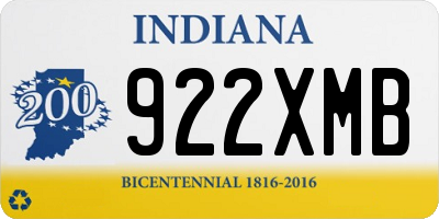 IN license plate 922XMB